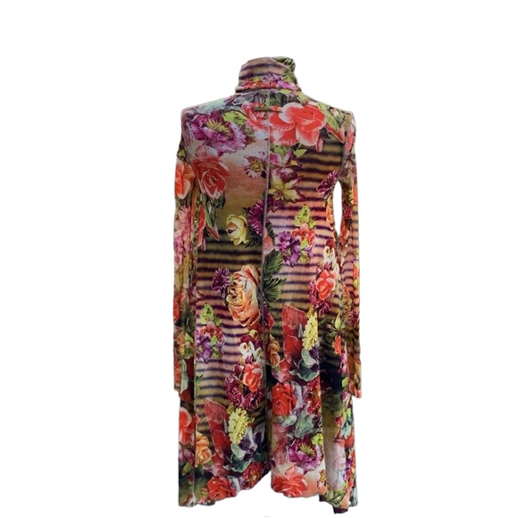 Jean-Paul Gaultier Fuzzi Dresses Soleil Long Sleeve Mid-Length Mock Neck Floral - Picture 2 of 7